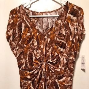 New York & Company Brown Twist Sleeveless Top